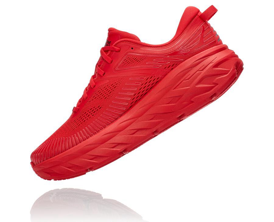 Hoka One One Running Shoes Mens Red - Bondi 7 - 95102OUCB